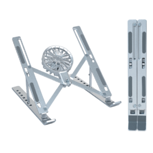 7-Level Adjustable Aluminium fan laptop stand-Silver