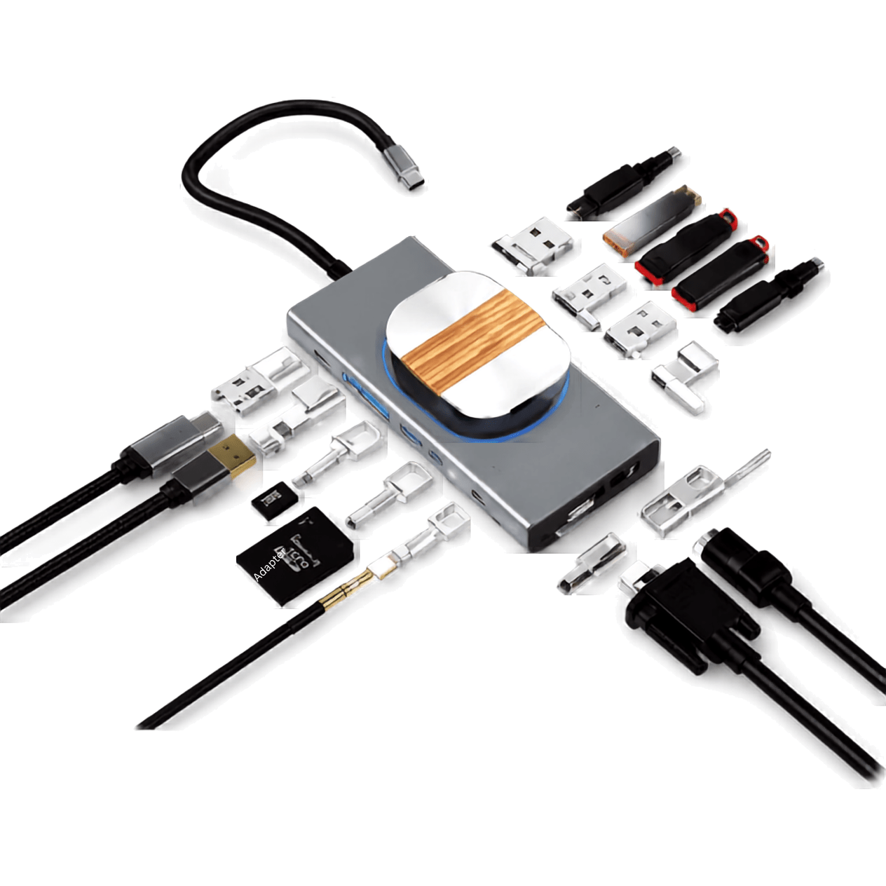 13-in-1 USB-C Hub with Wireless Charger_Celmart Stores